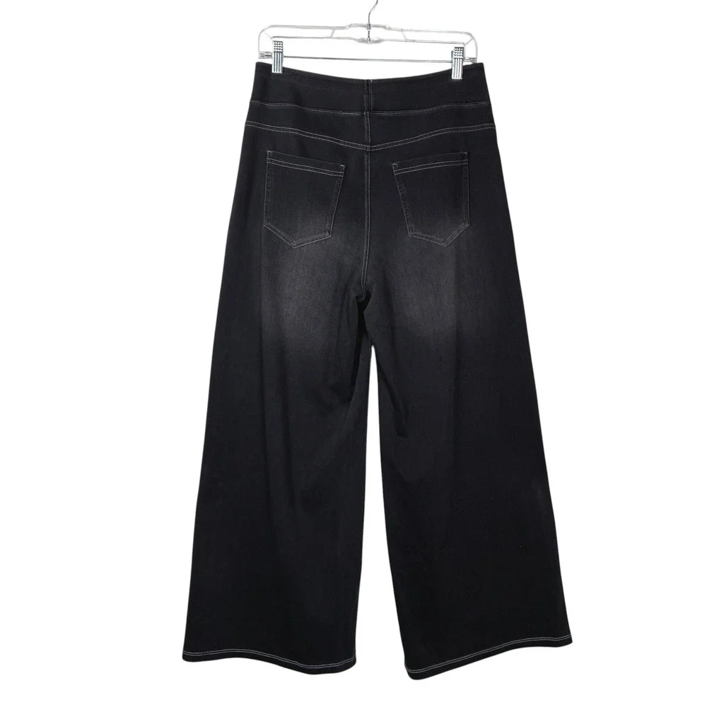 Halara Womens Flex High-Waisted Pockets Baggy Wide Leg Jeans Size XL Black